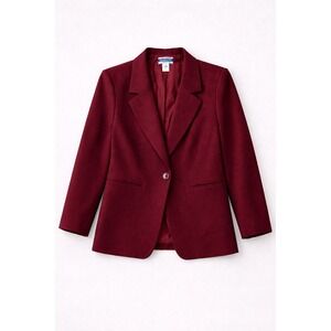 Pendleton Wine Red Wool Blazer Size 10 | Vintage Classic Tailored Jacket